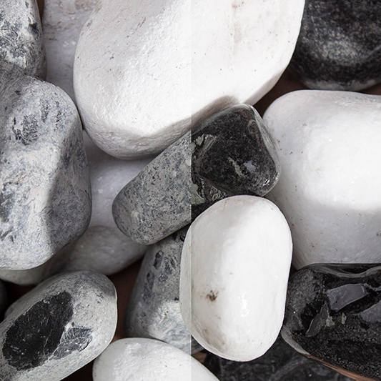 Grava Panda de 7 a 16 mm, grava decorativa MIX, color blanco y negro, piedra natural para decoración de jardín GSH