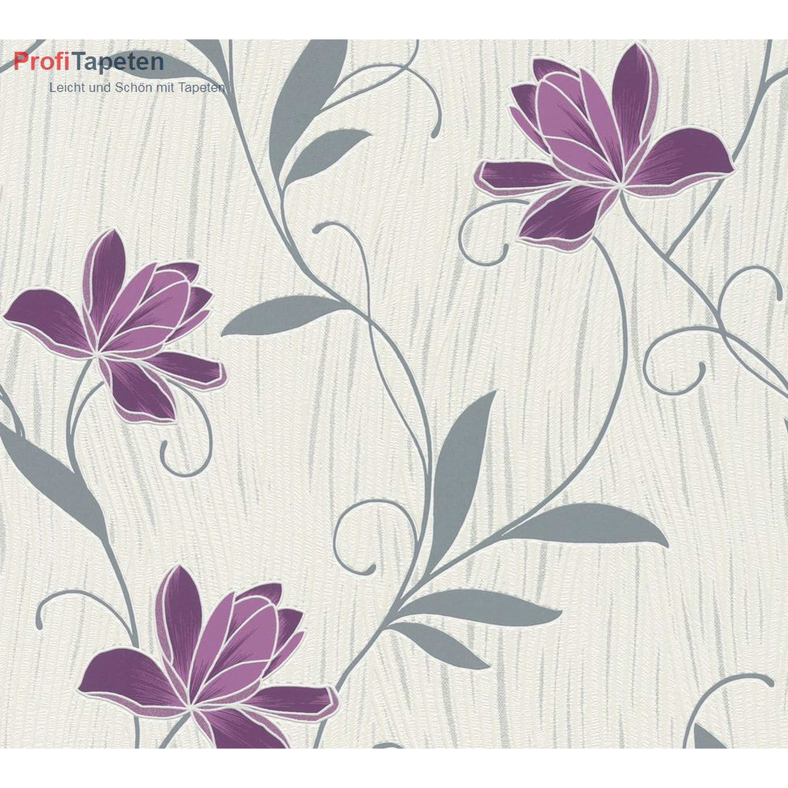 A.S. Creation Hoja suelta 306234 Papel pintado Diseño floral 0,53 x 10,05 m Plata