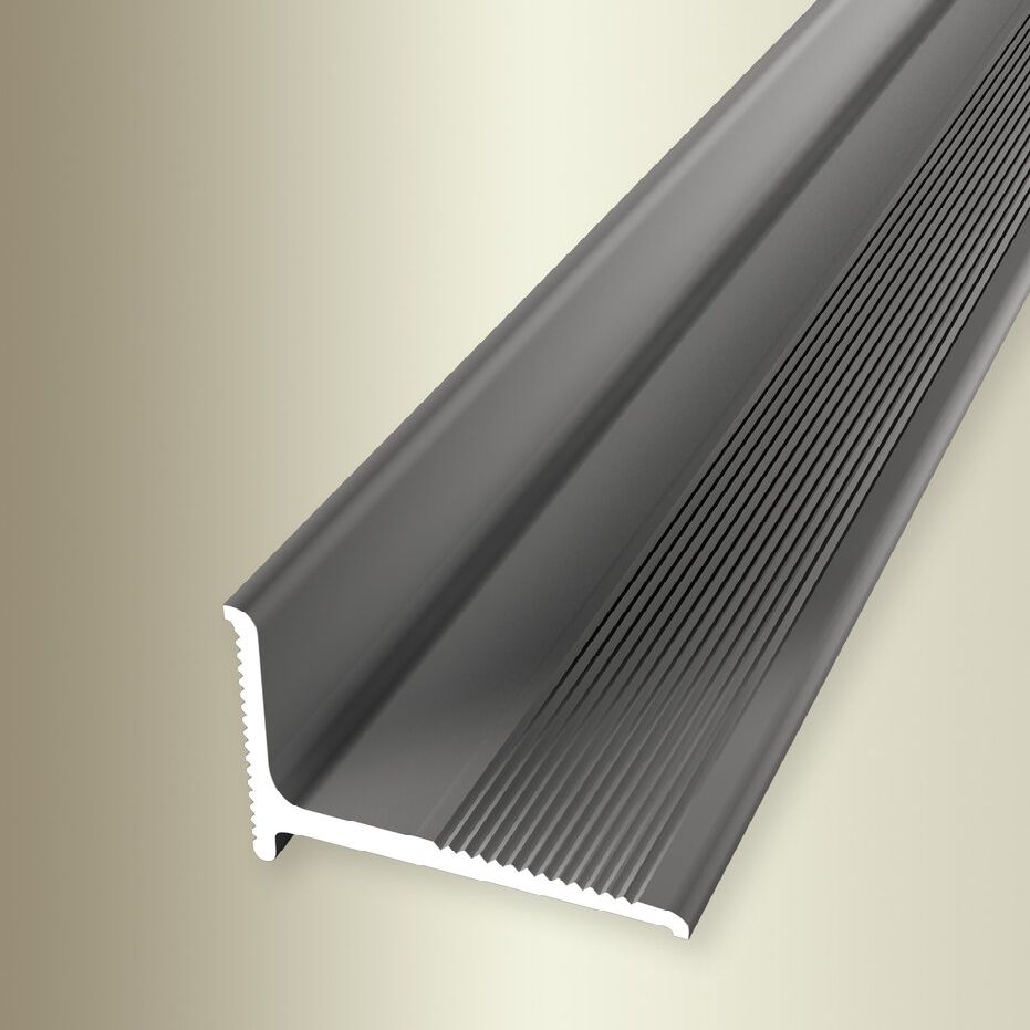 Perfiles de canto y acabado Küberit, 15 mm de alto x 21 mm de ancho x 2700 mm de largo, altura del canto: 2 mm, aluminio anodizado