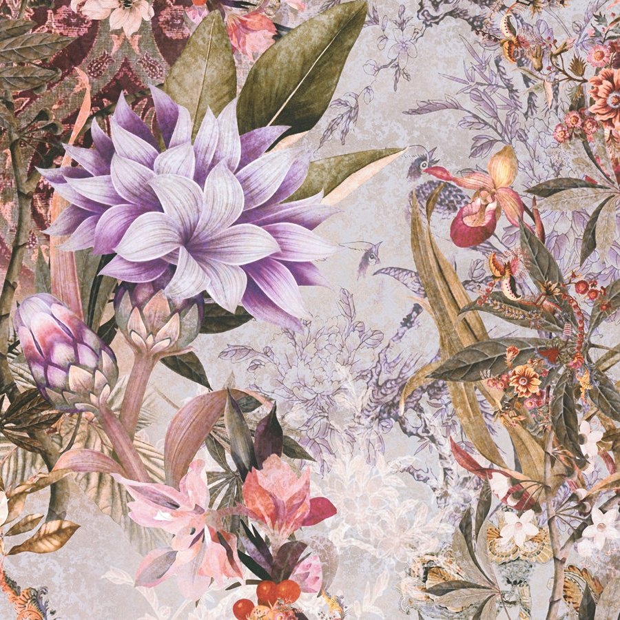 A.S. Creation Dream Flowery 381773 Papel pintado no tejido Diseño floral 0,53 x 10,05 m Beige Morado