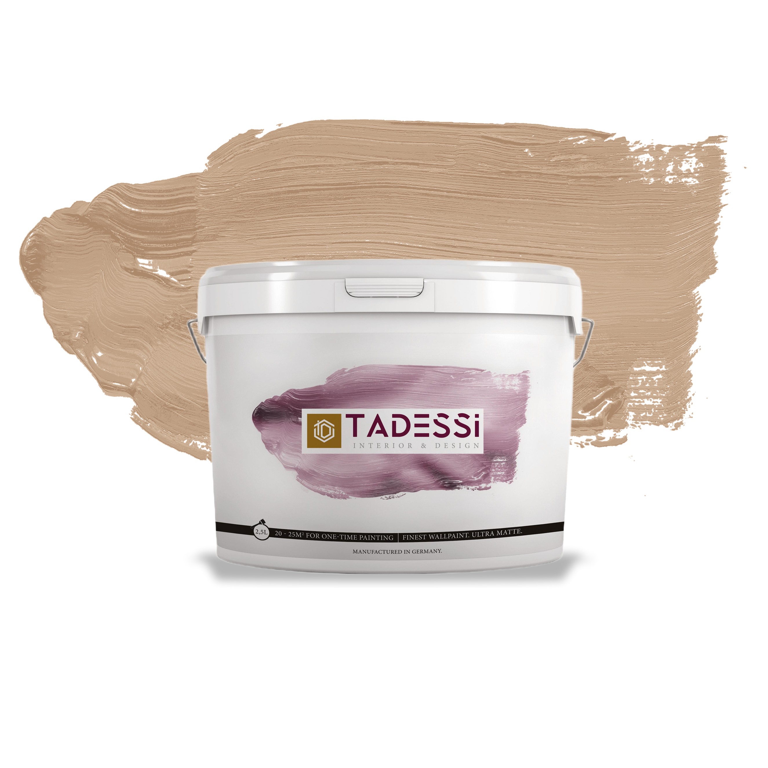 TADESSI Color Vista - Pintura de pared marrón - Coñac Mocha - Pintura interior mate - Dispersión de alta calidad
