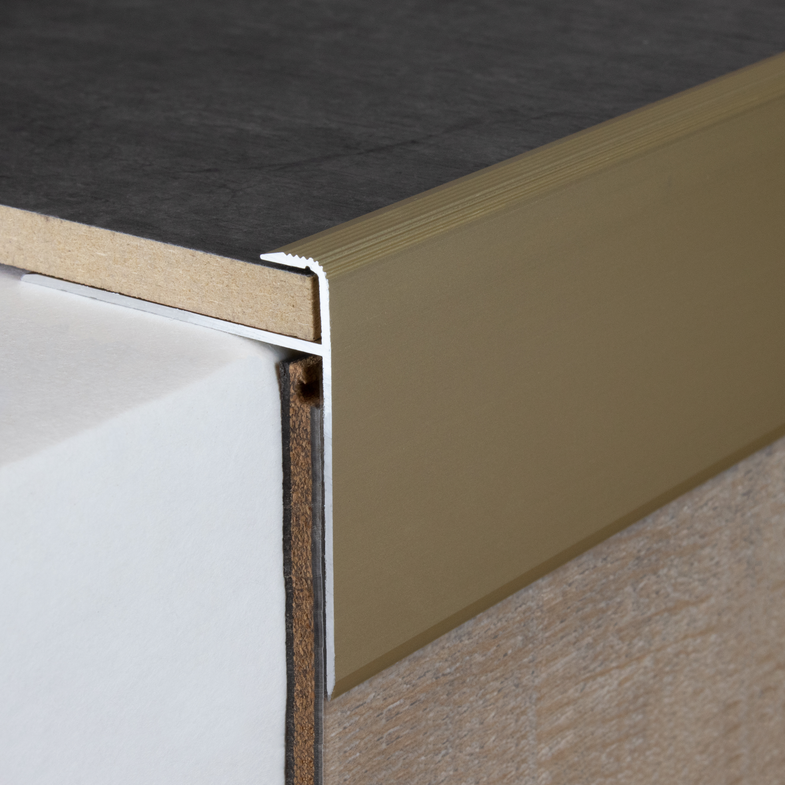 Perfil final, altura del canto 8,5 mm, ancho 50 mm, ancho del canto 10 mm, perfil de canto de aluminio PROVISTON