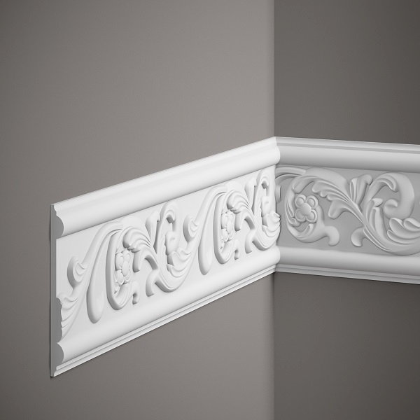 Moldura mural Mardom MDC236 Profoam 14 x 128 x 2000 mm Blanca, Decorativa, Floral