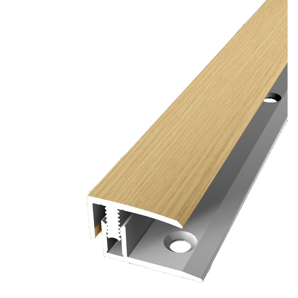 Perfiles de remate y canto PROVISTON, ancho 21 mm, altura de canto 7-12 mm, aluminio anodizado