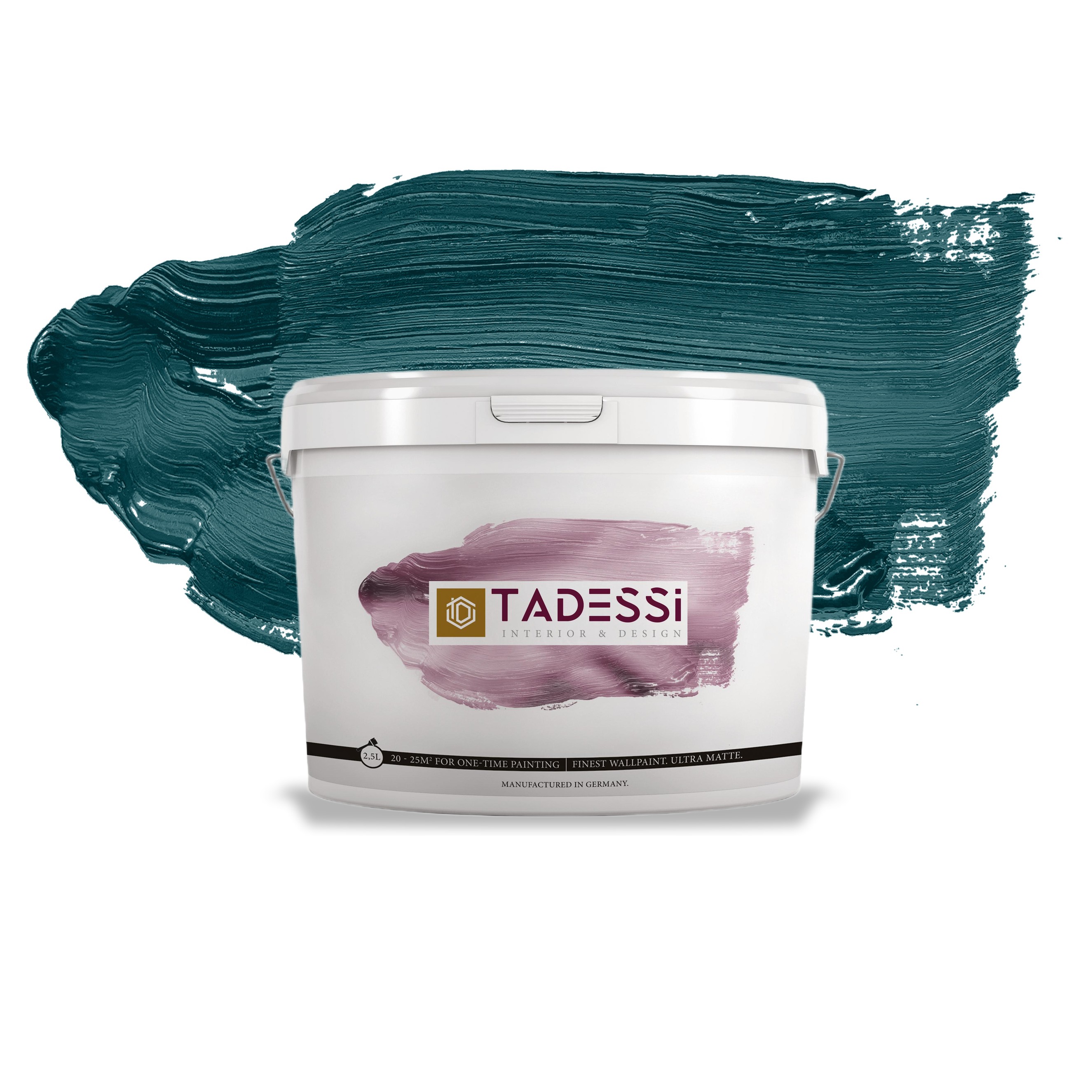 TADESSI Color Vista - Pintura de pared verde - Petróleo - Pintura mate para interiores - Pintura de dispersión de alta calidad