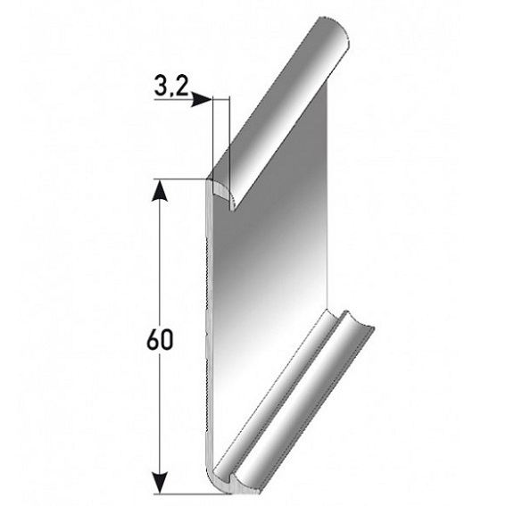 Rodapié metálico PROVISTON de 10 x 60 x 2500 mm, de aluminio, autoadhesivo e impermeable.