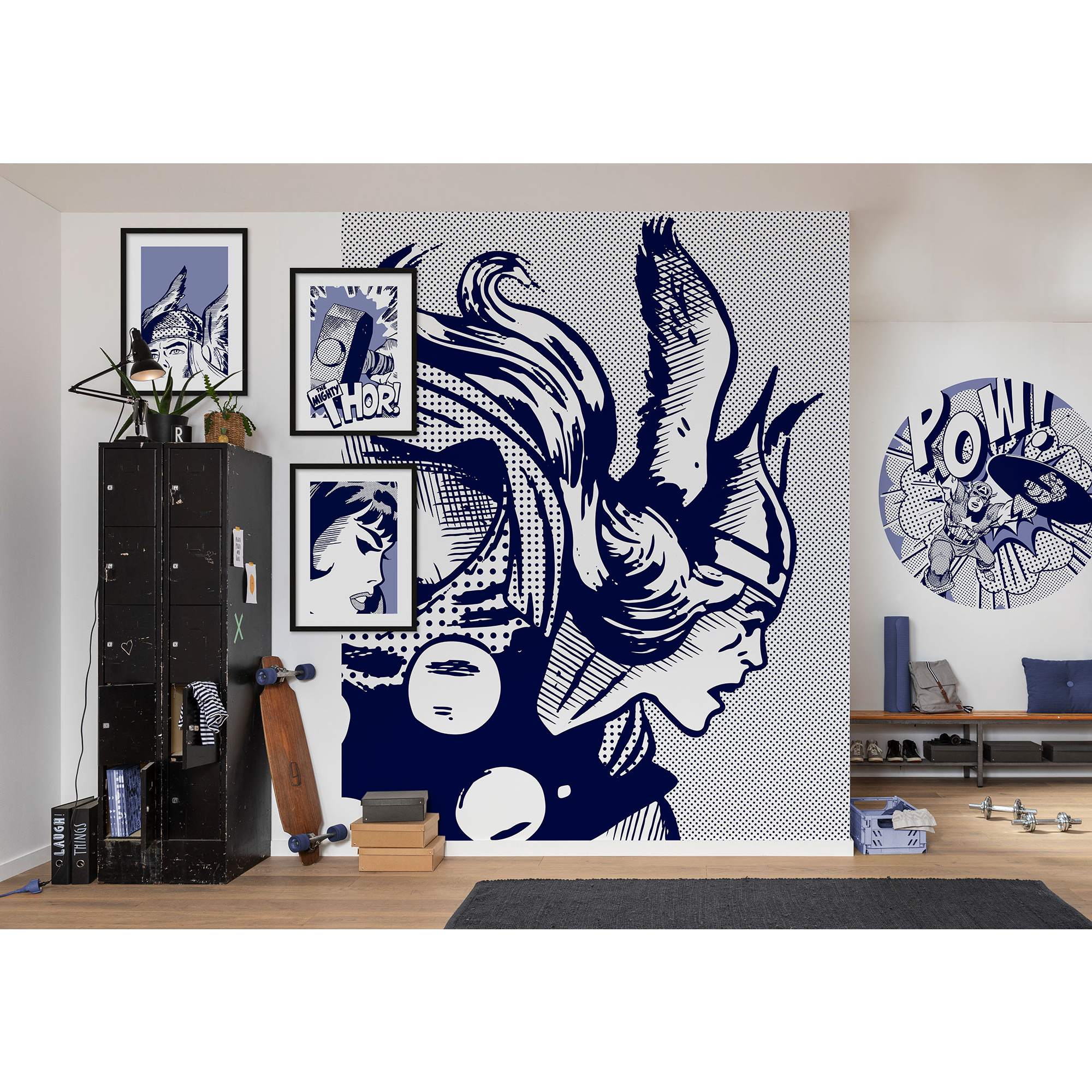 Papel pintado fotográfico Komar Marvel Capitán América Prisionero de Guerra 125 x 125 cm, tejido no tejido, autoadhesivo, Universo Vengadores