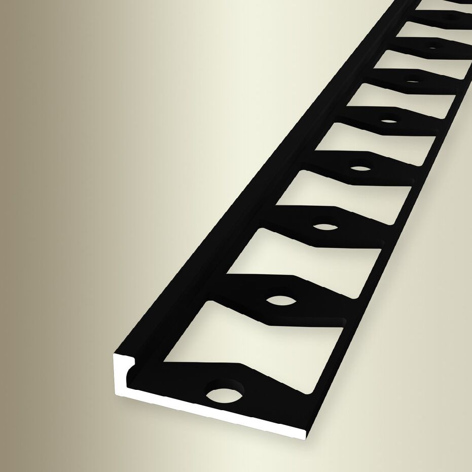 Perfiles de canto y acabado Küberit, altura 3,5 mm, ancho 21 mm, longitud 2500 mm, altura del canto 2 mm, aluminio anodizado