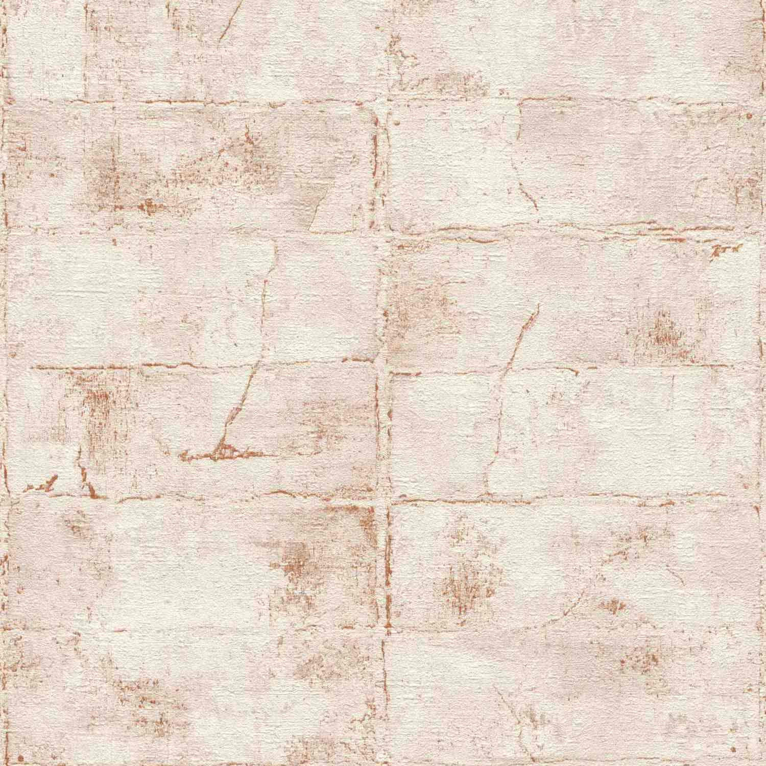 Rasch Hormigón 520149 Papel pintado no tejido Imitación piedra 0,53 x 10,05 m Rojo Blanco