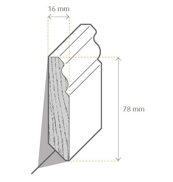 Zeichnung Sockelleiste / Fußleiste / Bodenleiste Novara-2 (735)