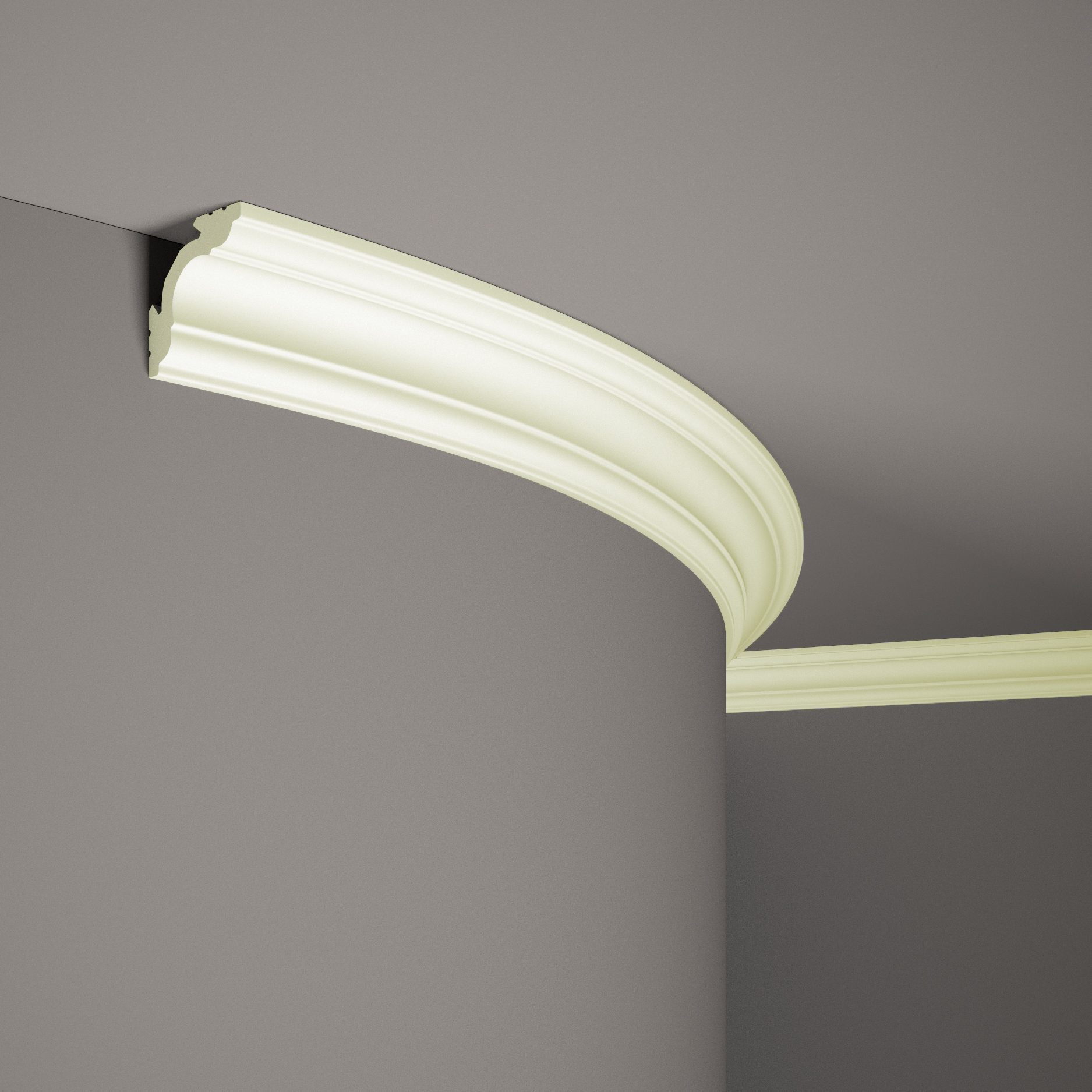 Moldura de techo flexible Mardom MD106F Profoam 57 x 57 x 2000 mm Moldura de estuco blanca flexible