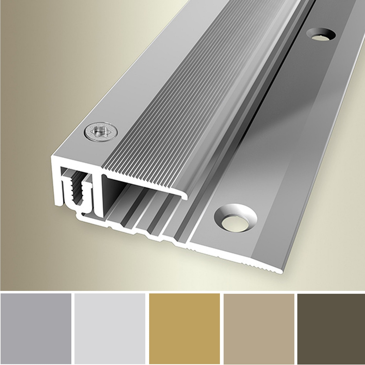 Perfiles de remate y canto PROVISTON, ancho 40 mm, altura de canto 6,5 - 16 mm