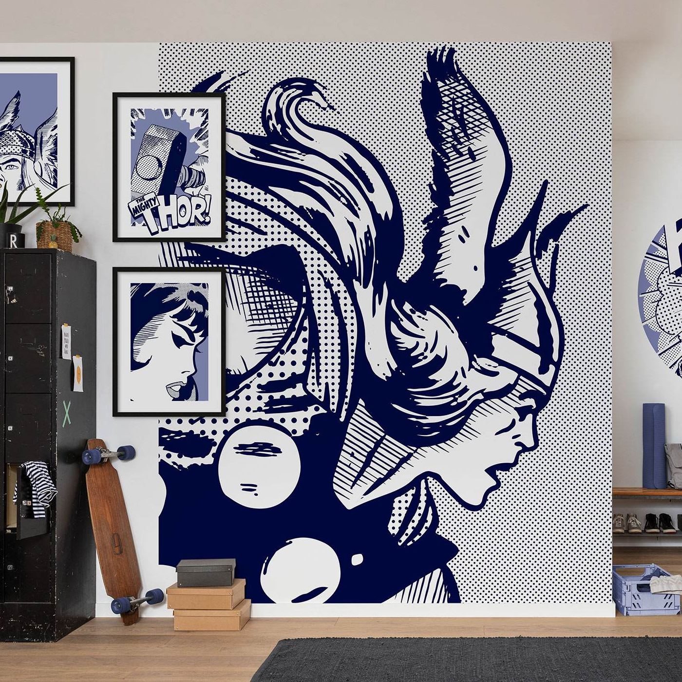Papel pintado fotográfico Komar Marvel Leyenda de Thor 250 x 200 cm, tejido no tejido, Leyenda de Thor, Vengadores, Dios del Trueno