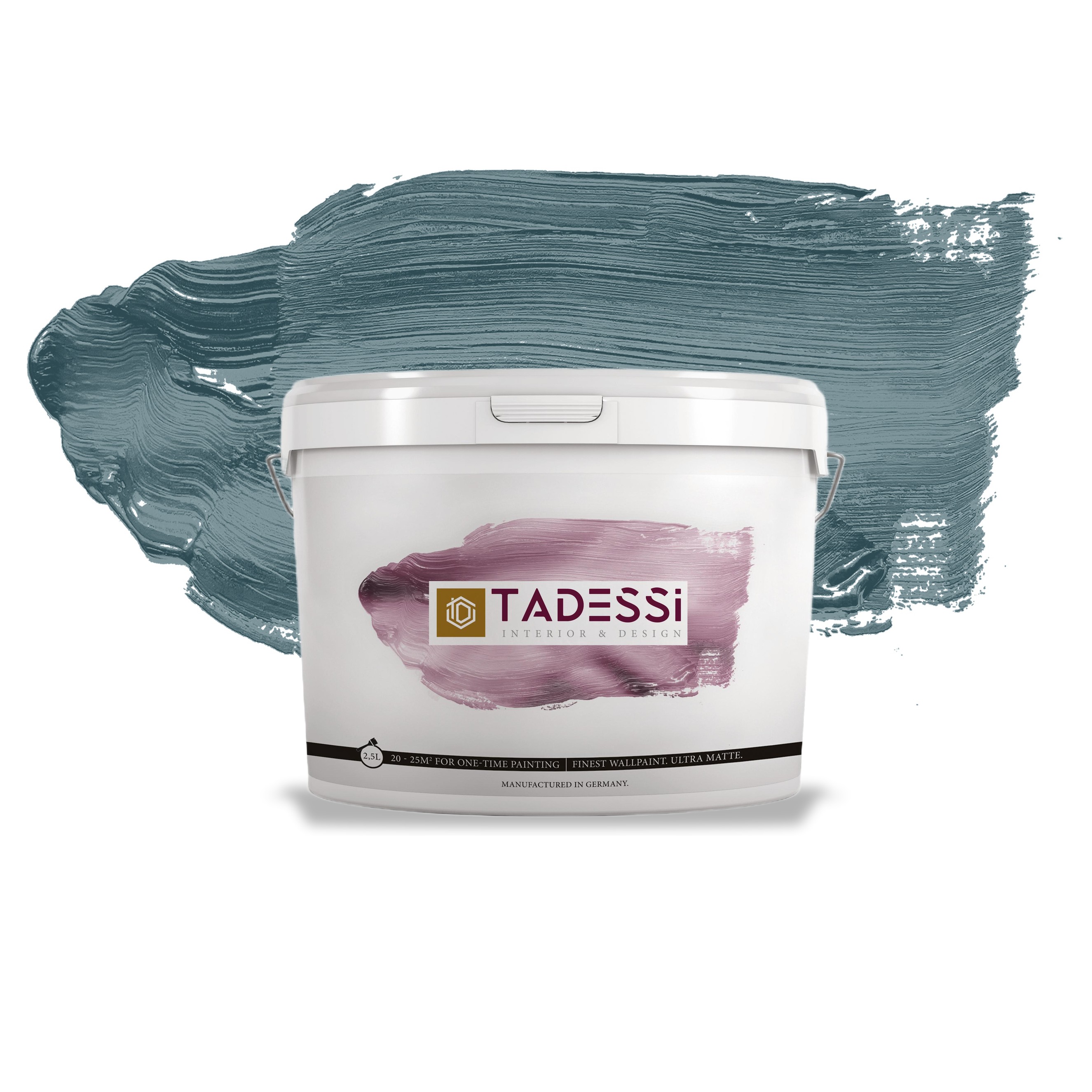 TADESSI Color Vista - Pintura de pared azul - Azul acero - Pintura mate para interiores - Pintura de dispersión de alta calidad