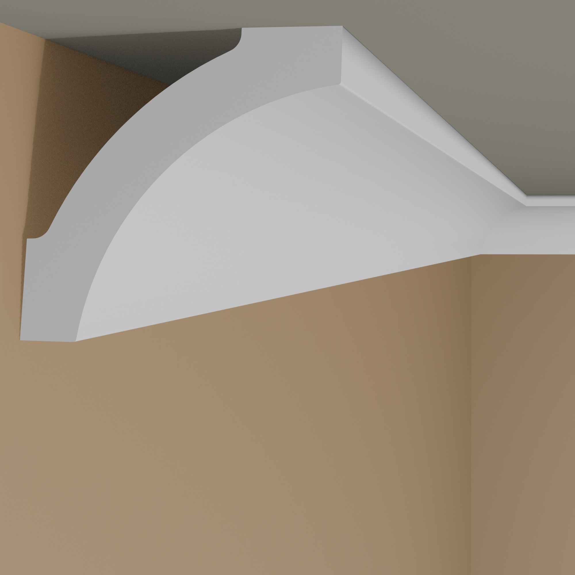 Moldura de techo Marbet E-13 Cornisa de poliestireno blanco de 75 x 75 x 2000 mm