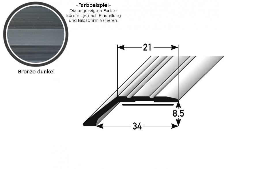 Perfiles de canto y acabado PROVISTON Huntsville Altura 10,3 - 17,3 mm Ancho 47 mm Aluminio anodizado