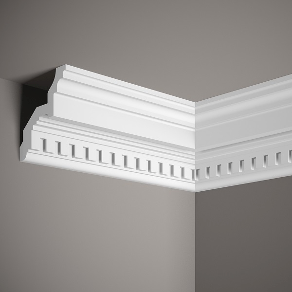 Moldura de techo Mardom MDA046 Profoam 120 x 107 x 2000 mm, cornisa blanca