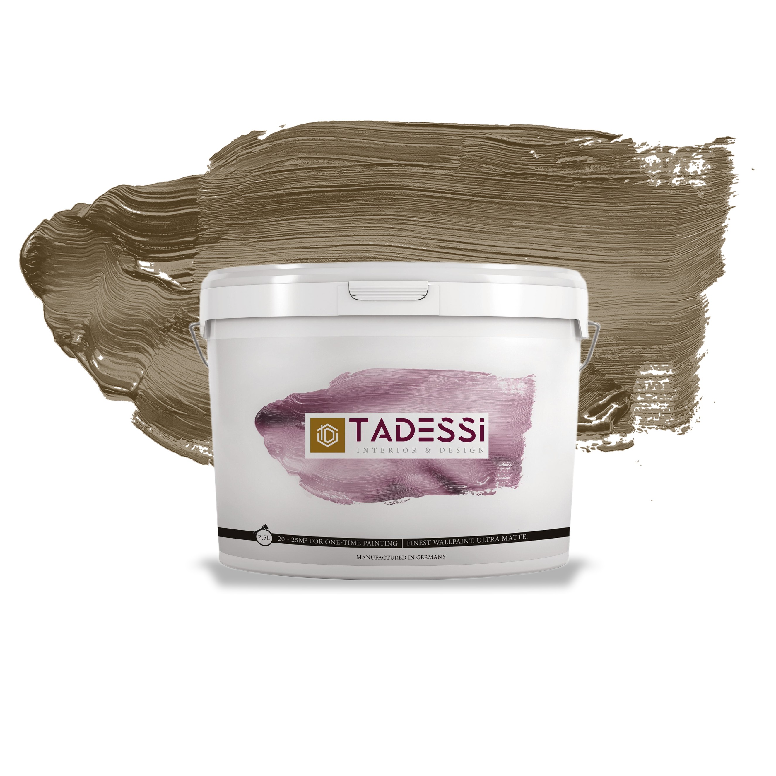 TADESSI Color Vista - Pintura de pared marrón - Chocolate Mocha - Pintura interior mate - Dispersión de alta calidad