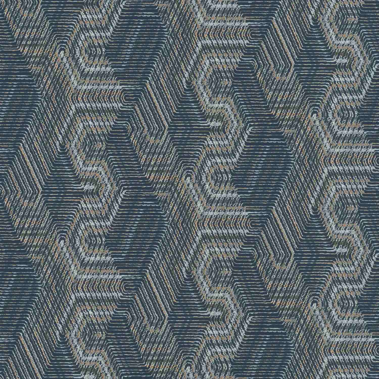 Rasch African Queen III 751949 Papel pintado no tejido Geométrico 0,53 x 10,05 m Marrón Azul