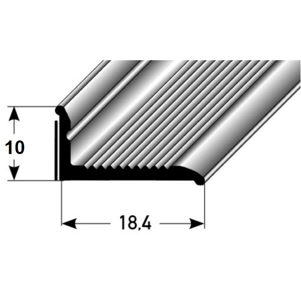 Perfiles de remate y canto PROVISTON Brandon, 10 mm de alto, 18,4 mm de ancho, rodapié, aluminio anodizado