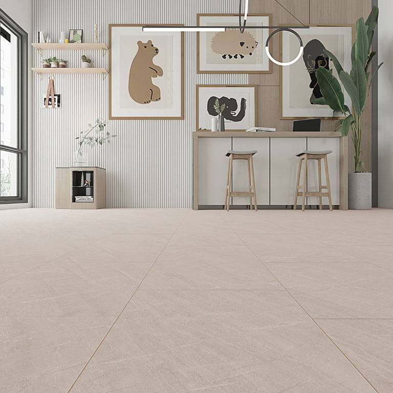 Suelo vinílico Check One 2140 Bern 620 x 310 x 5 mm Click Vinyl Stone Look Botticino Light Brown