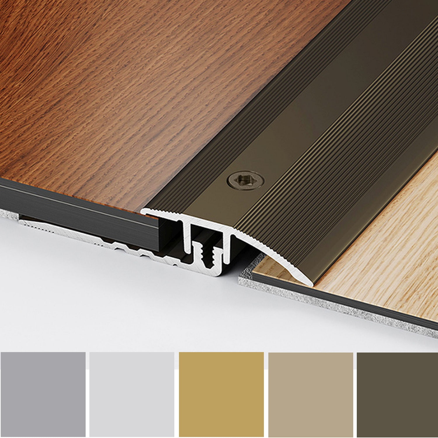 Perfil de transición PROVISTON, ancho 33 mm, altura de borde 4 - 9,5 mm, tira de transición