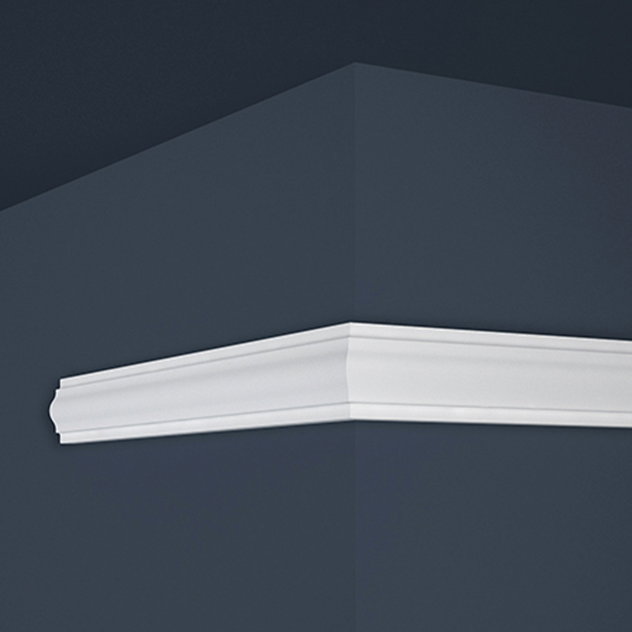 Moldura decorativa Marbet "E-18", moldura de pared de poliestireno, 18 x 38 x 2000 mm, blanca