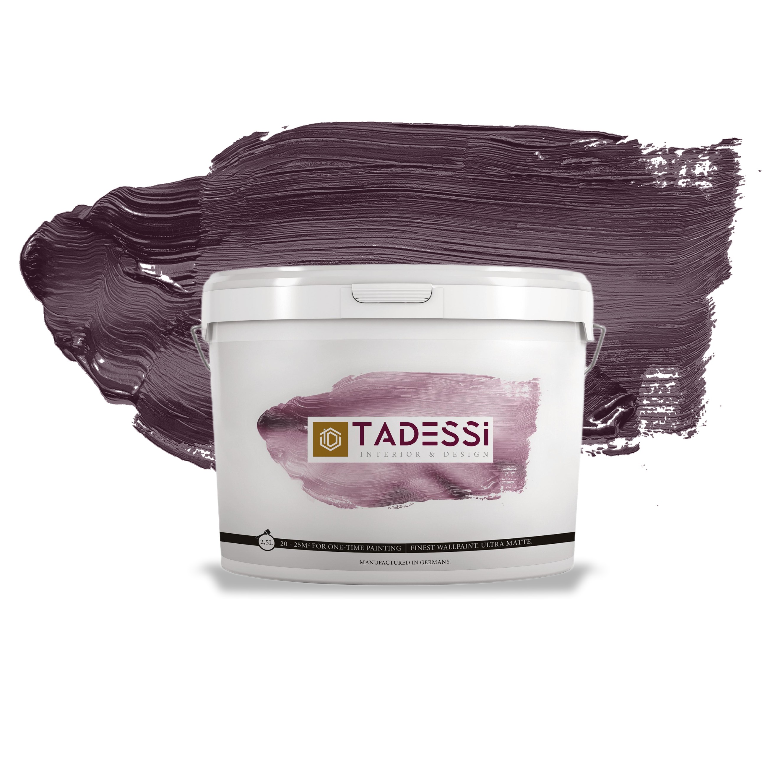 TADESSI Color Vista - Pintura de pared Violeta - Morado Mora - Pintura interior mate - Dispersión de alta calidad