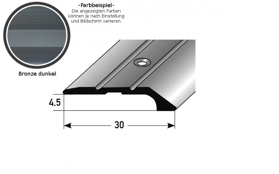 Abschlussprofil / Abschlussleiste "Maryville", 4,5 mm Einfasshöhe, Aluminium eloxiert, gebohrt-bronze dunkel-1-gebohrt (Default)