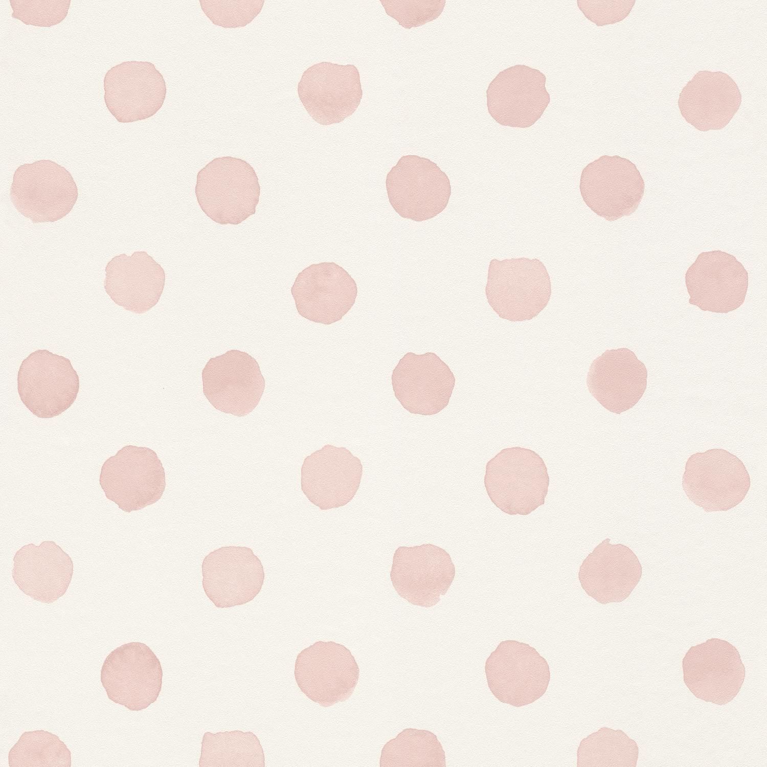 Rasch Bambino XIX 252019 Papel pintado no tejido Lunares 0,53 x 10,05 m Rosa Blanco