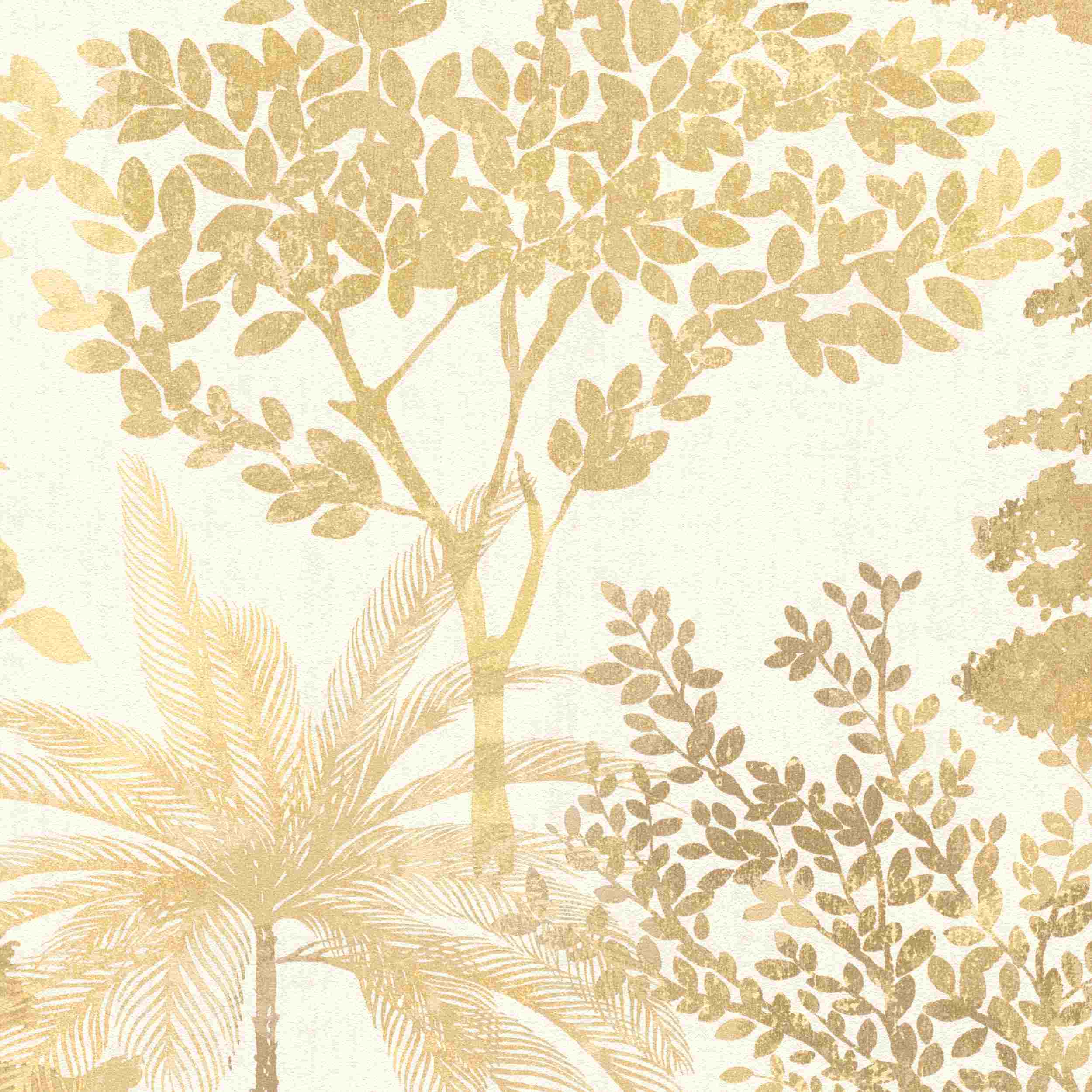 Papel pintado no tejido Rasch Symphony 867336 0,53 x 10,05 m Amarillo Selva Botánica