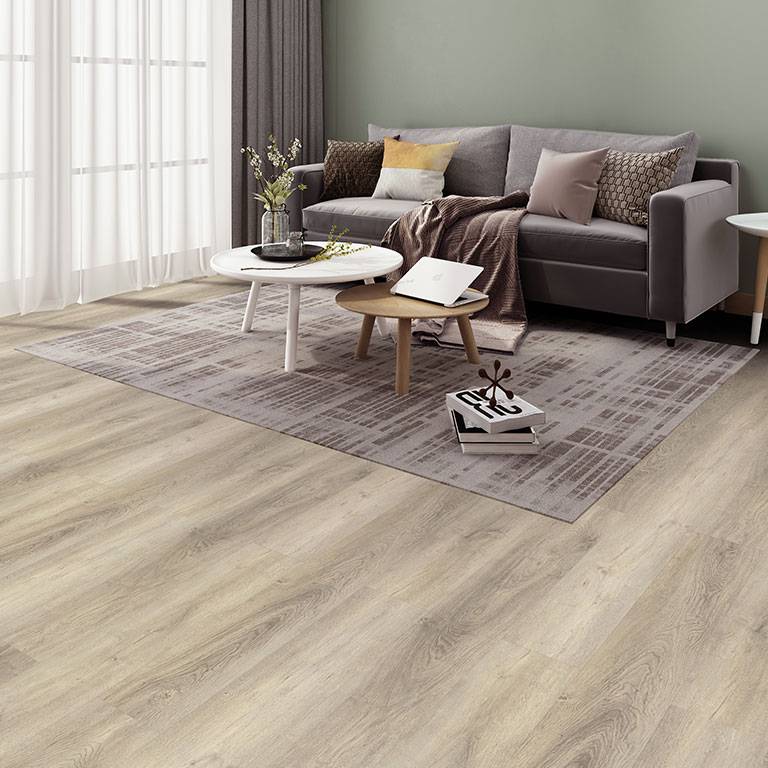 Suelo vinílico Check One 2466 Wickrath 1220 x 182 x 5 mm, efecto madera, color roble marrón claro (clic).