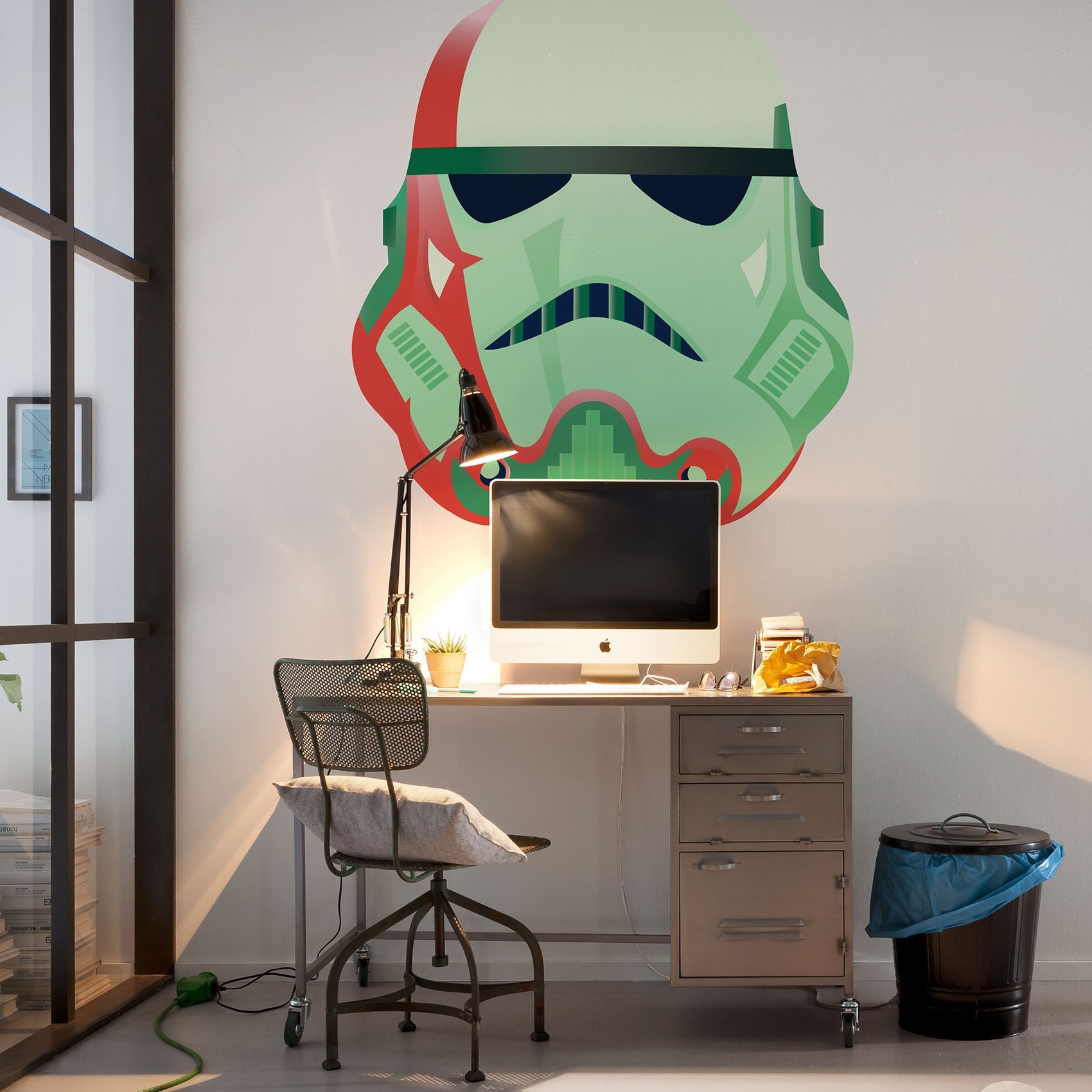 Papel pintado fotográfico Komar Star Wars Dot One of Us!, 125 x 125 cm, tejido no tejido, autoadhesivo, Stormtrooper Imperial