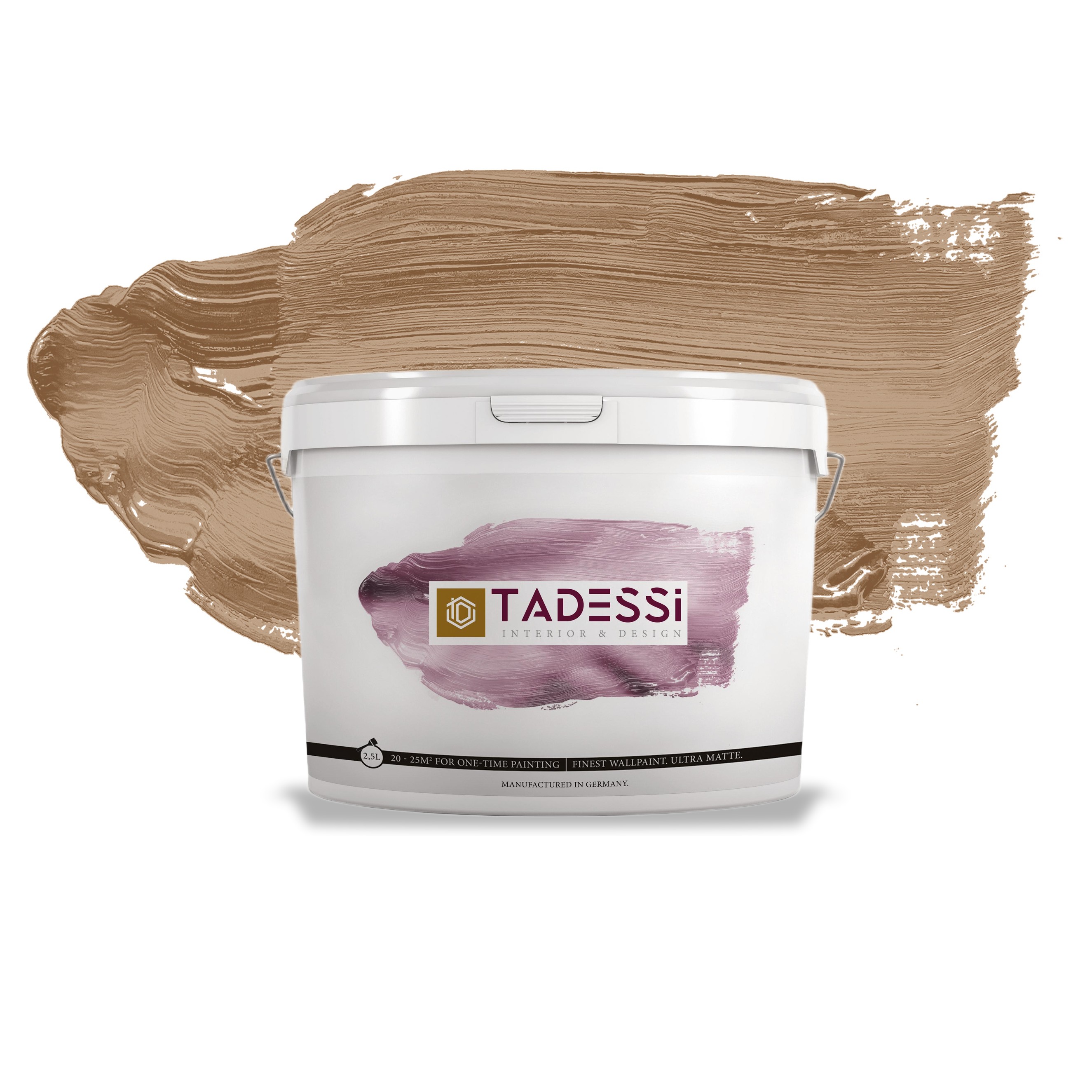 TADESSI Color Vista - Pintura de pared marrón - Mocha - Pintura interior mate - Pintura de dispersión de alta calidad