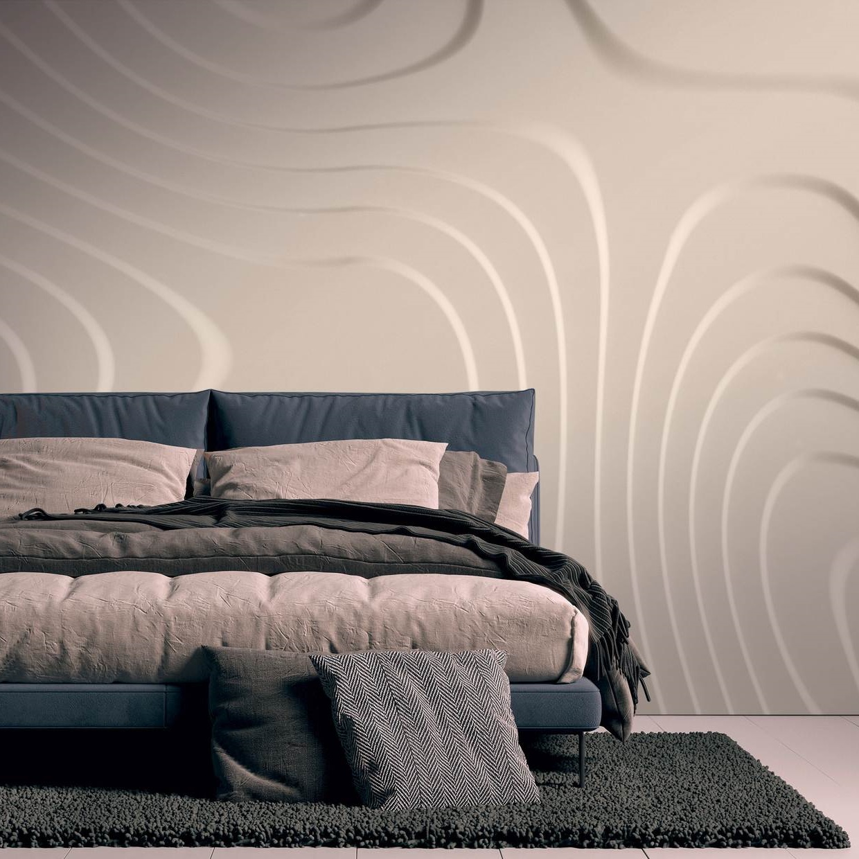 Papel pintado fotográfico A.S. Creation The Wall 382921 Un motivo por rollo Efecto 3D Beige