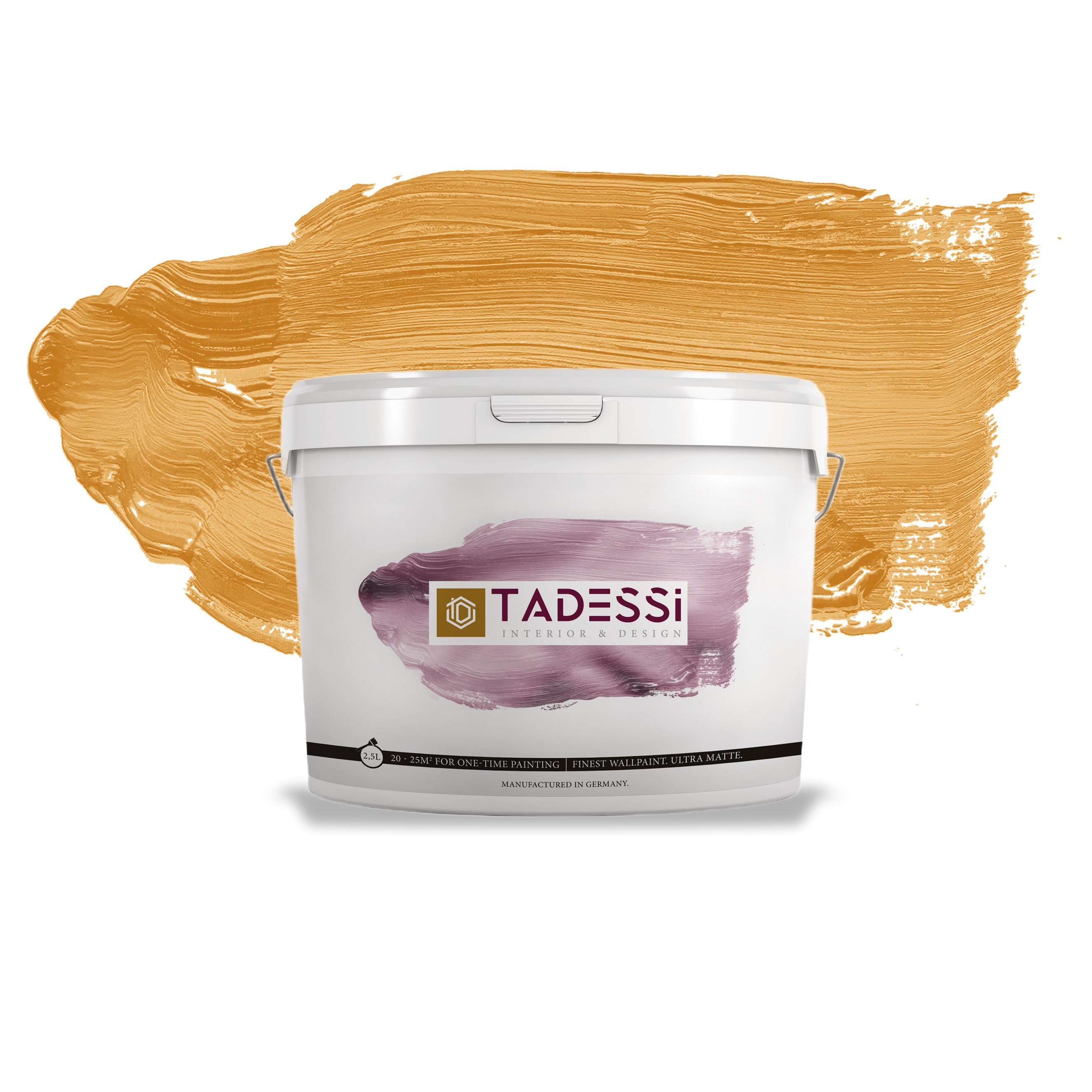 TADESSI Color Vista - Pintura de pared color ocre anaranjado - Pintura mate para interiores - Pintura de dispersión de alta calidad