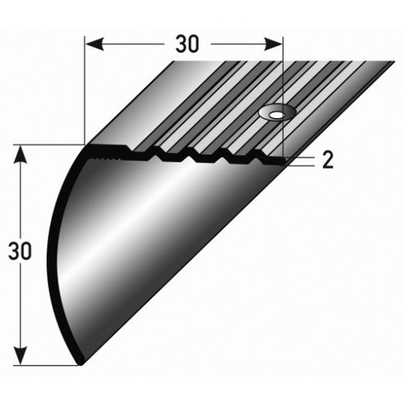 Perfiles angulares y de canto para escaleras Auer, 30 mm de altura, 30 mm de ancho, aluminio anodizado