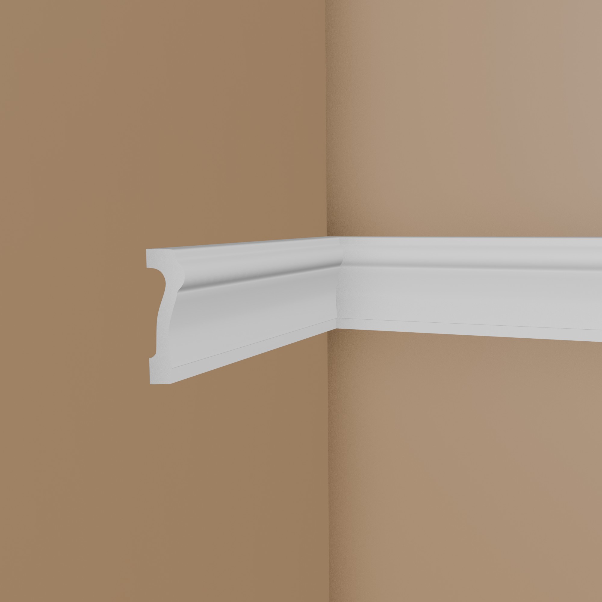 Moldura decorativa WL6 20 x 75 x 2000 mm Moldura de pared Poliestireno Blanco NMC WALLSTYL