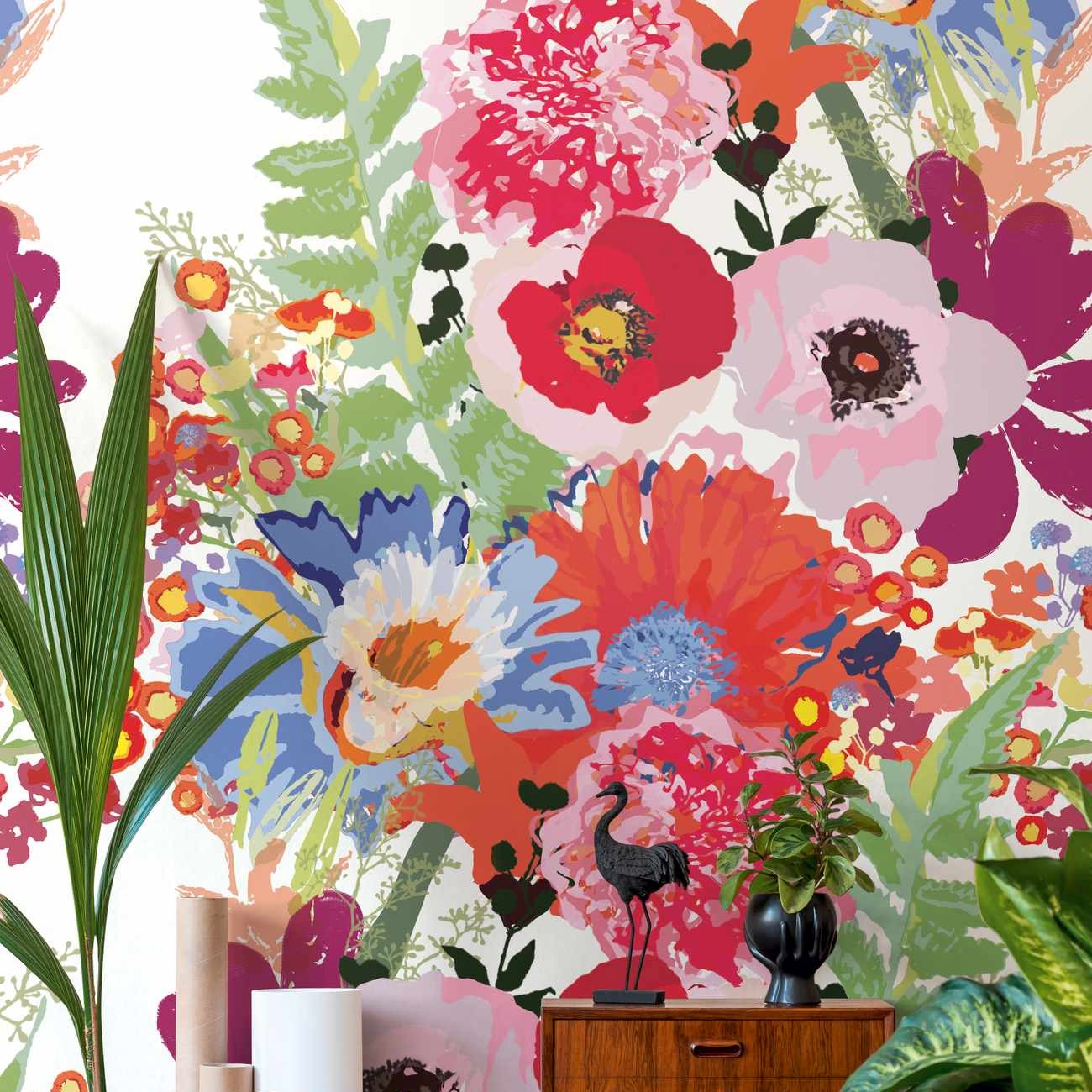 Papel pintado fotográfico A.S. Creation The Wall II 392071 Un motivo por rollo Diseño floral Colorido