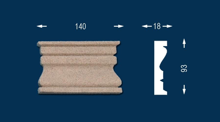 Fassadenzierelement "Offenberg" (Schlussstein) beschichtet
