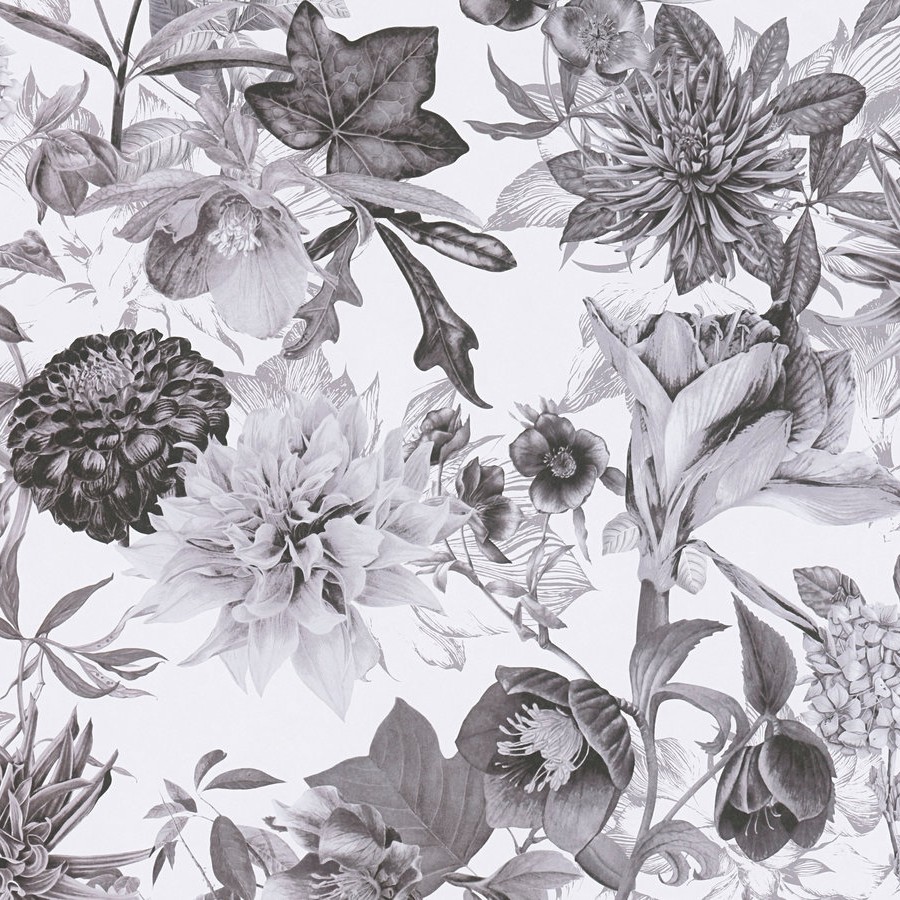 A.S. Creation Dream Flowery 381753 Papel pintado no tejido Diseño floral 0,53 x 10,05 m Gris Blanco