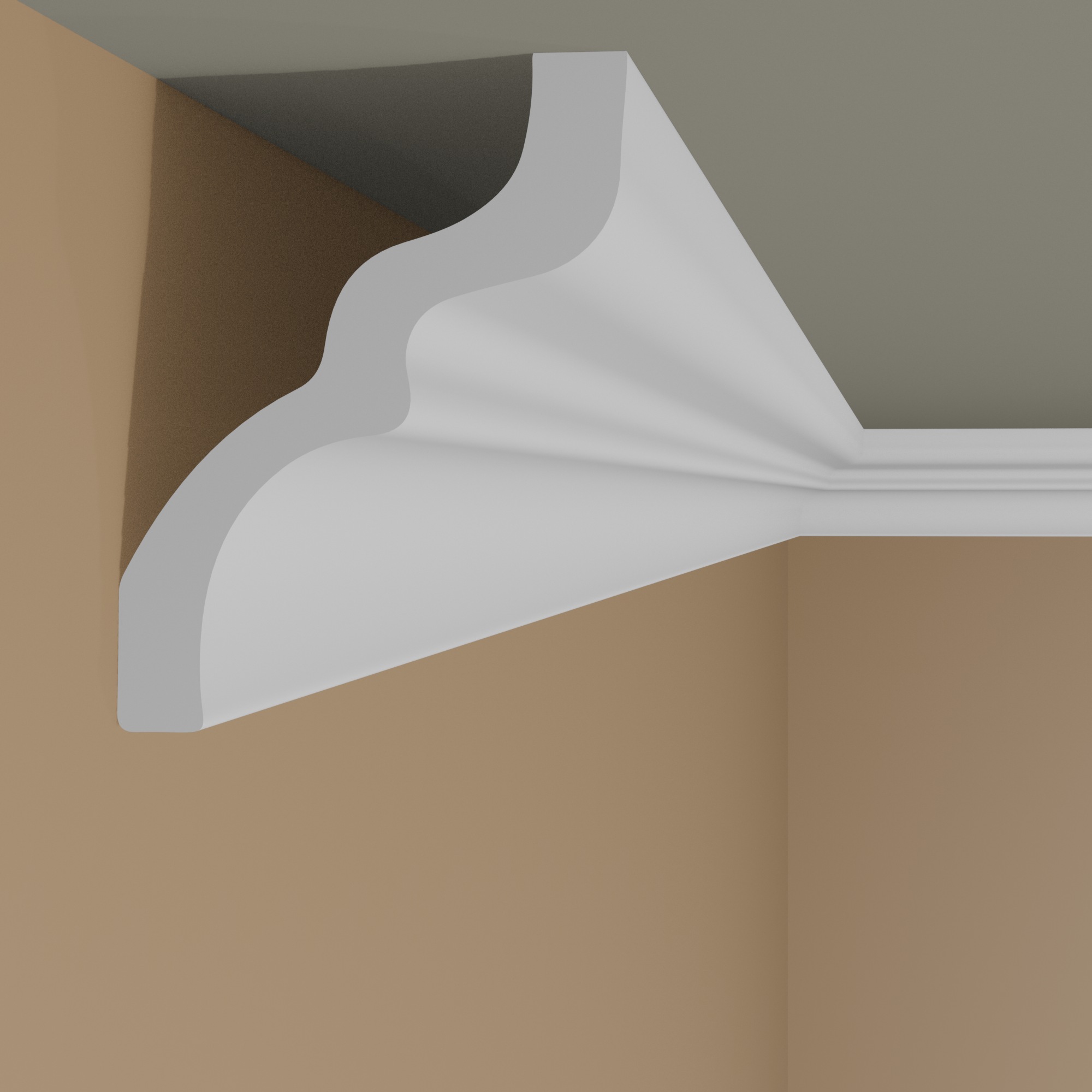 Wiesemann Moldura de cornisa Eindhoven 06 Poliestireno 61 x 76 x 2000 mm Moldura de techo Blanco
