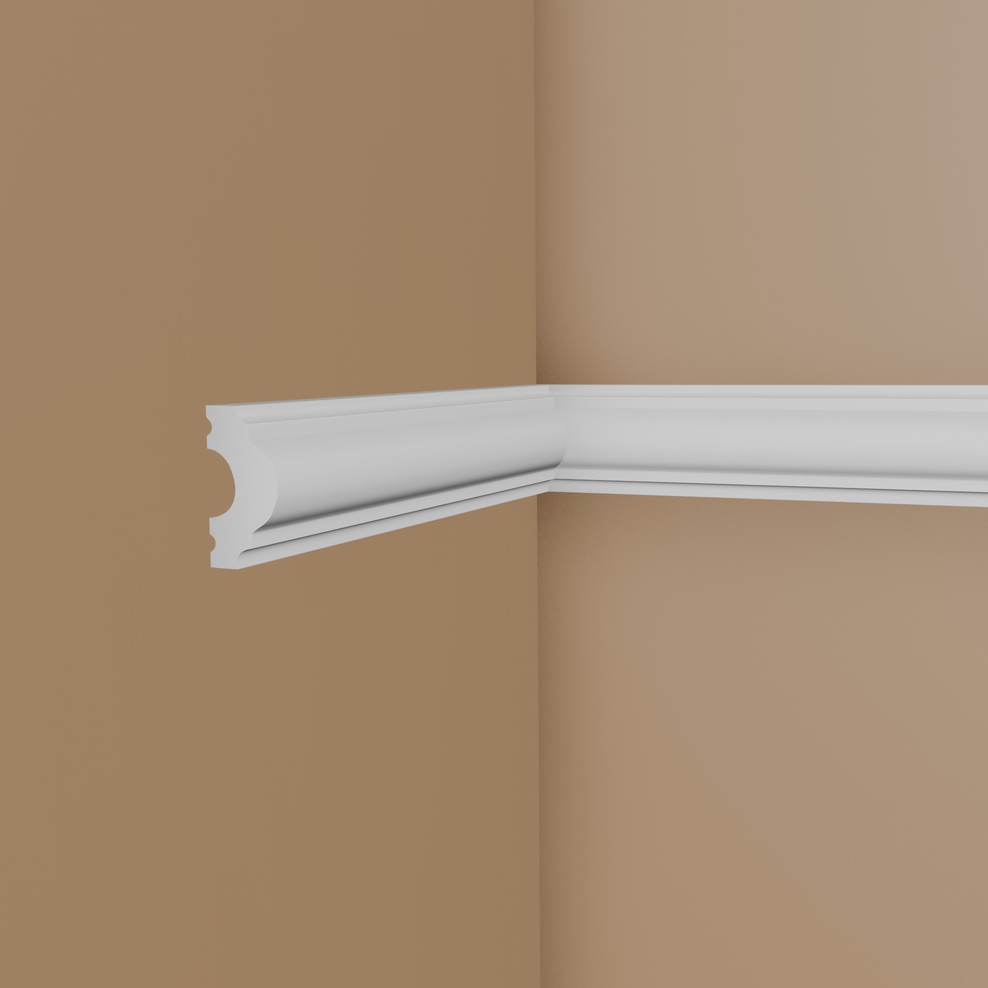 Moldura decorativa WL7 12,5 x 25 x 2000 mm Moldura de pared Poliestireno Blanco NMC WALLSTYL