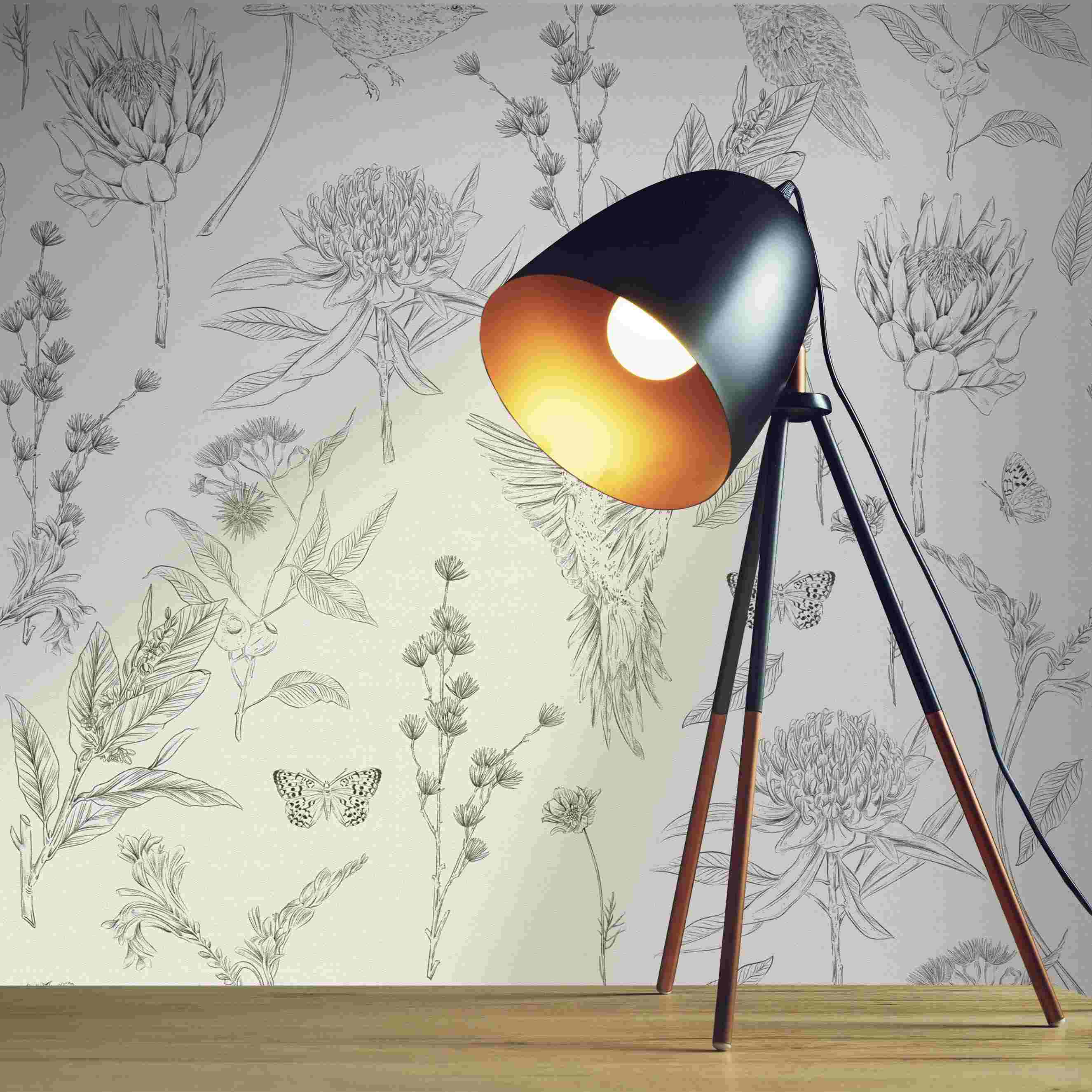 A.S. Creation Inspirado en la Naturaleza 394292 Papel pintado no tejido Flores Estampado floral 10,05 x 0,53 m Negro