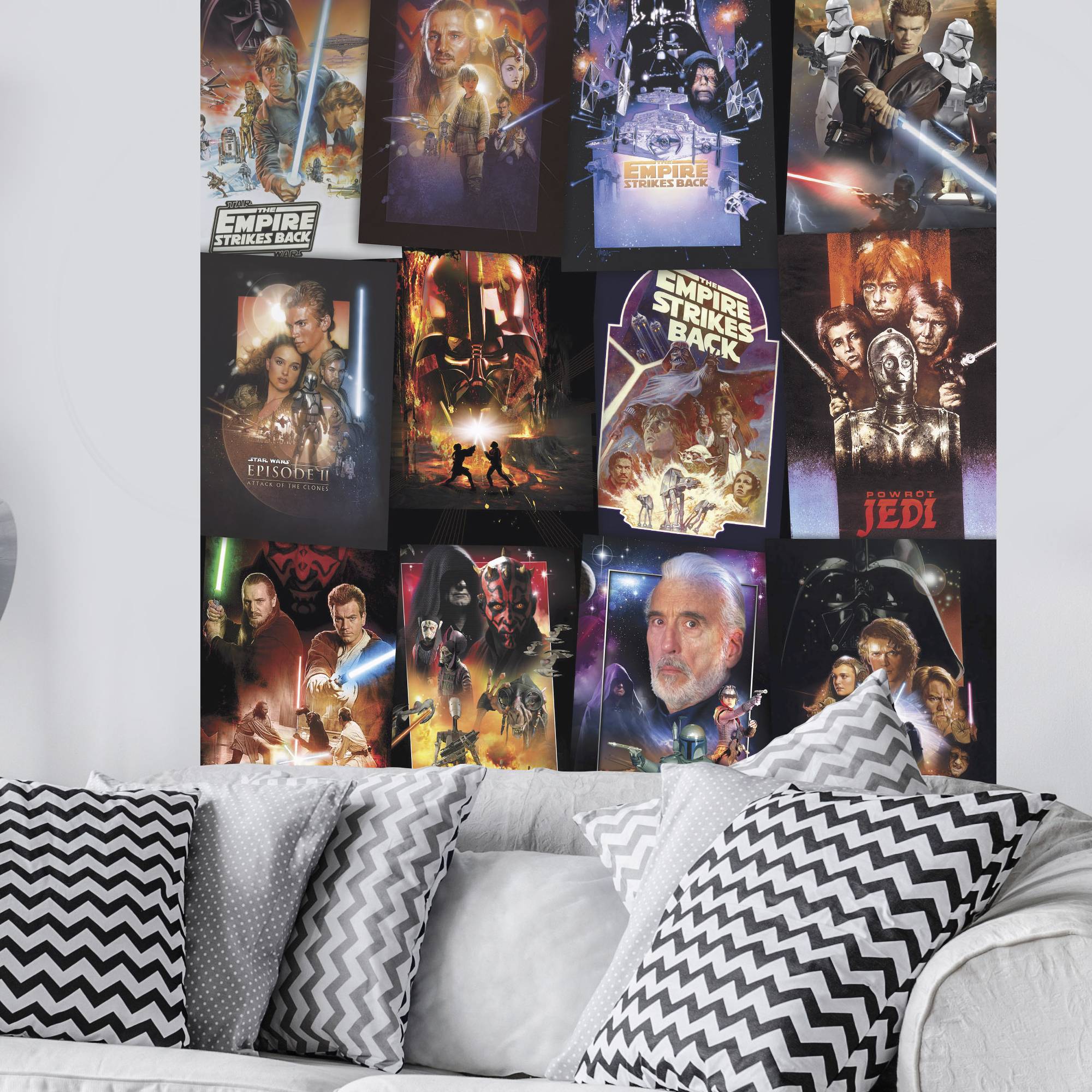 Papel pintado fotográfico Komar, pósteres de Star Wars, 200 x 120 cm, pósteres no tejidos, collage de póster de la galaxia