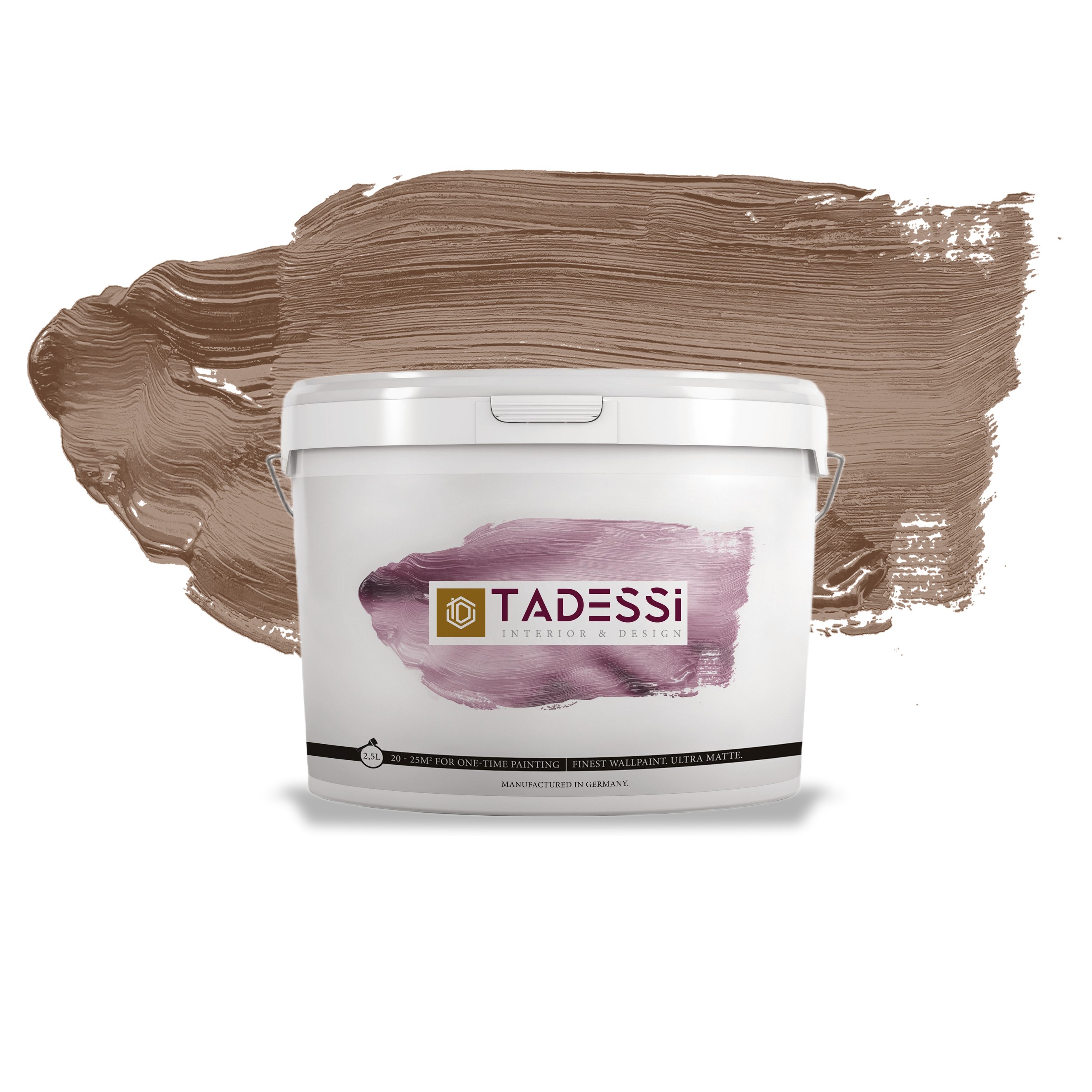 TADESSI Color Vista - Pintura de pared marrón - Almendra Mocha - Pintura interior mate - Dispersión de alta calidad