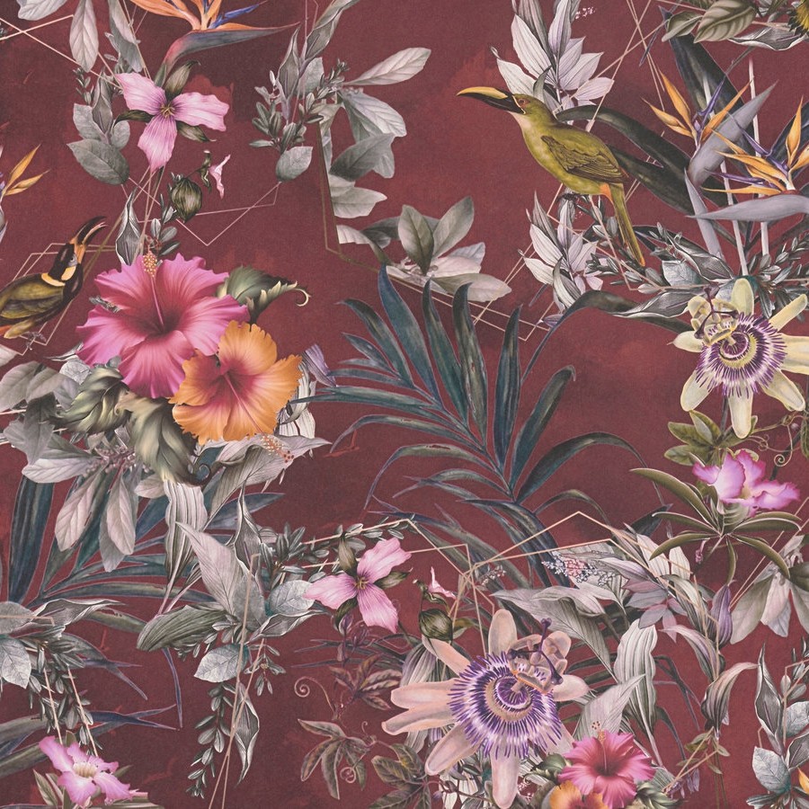 A.S. Creation Dream Flowery 381785 Papel pintado no tejido Diseño floral 0,53 x 10,05 m Rojo Rosa