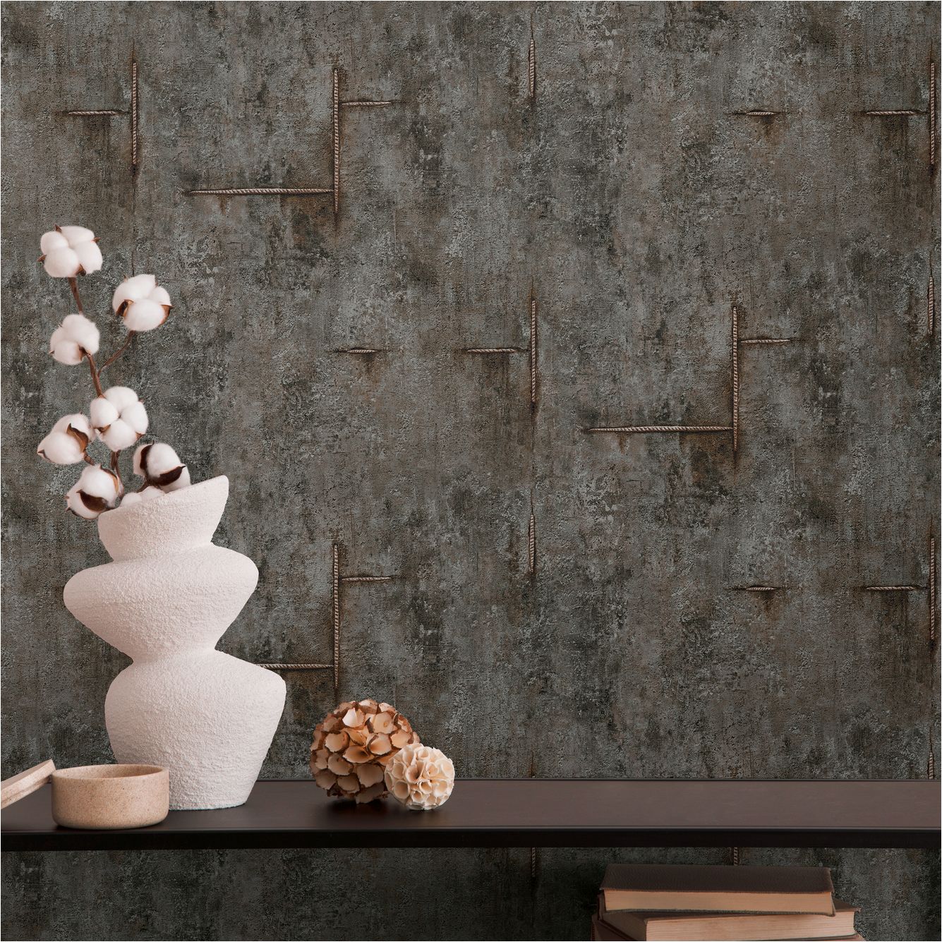 Papel pintado no tejido 790855 Aspecto de hormigón negro Industrial CosmoLiving de Cosmopolitan A.S. Creation