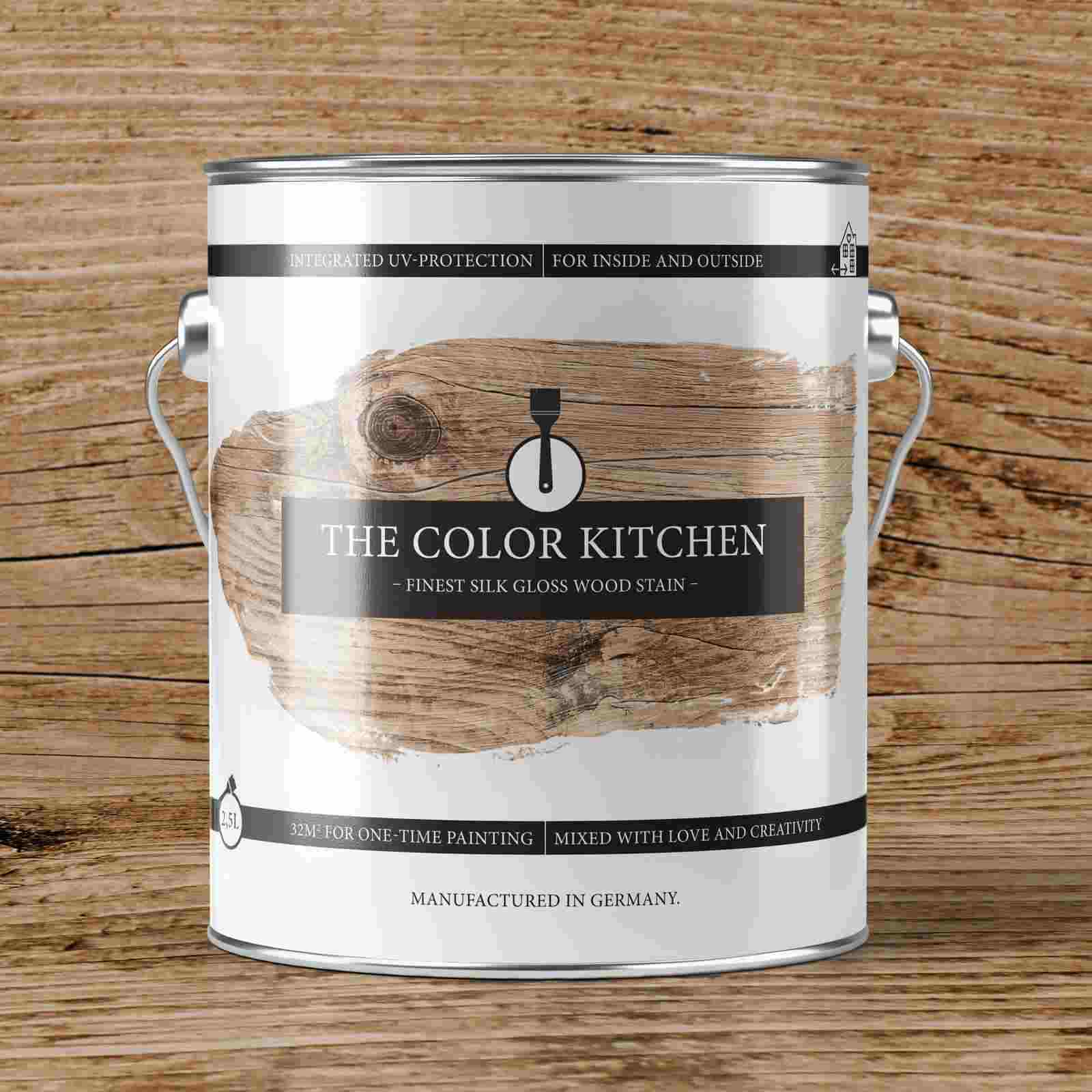 Tinte transparente para madera Tinte brillante para cocinas Uso interior y exterior, acabado satinado