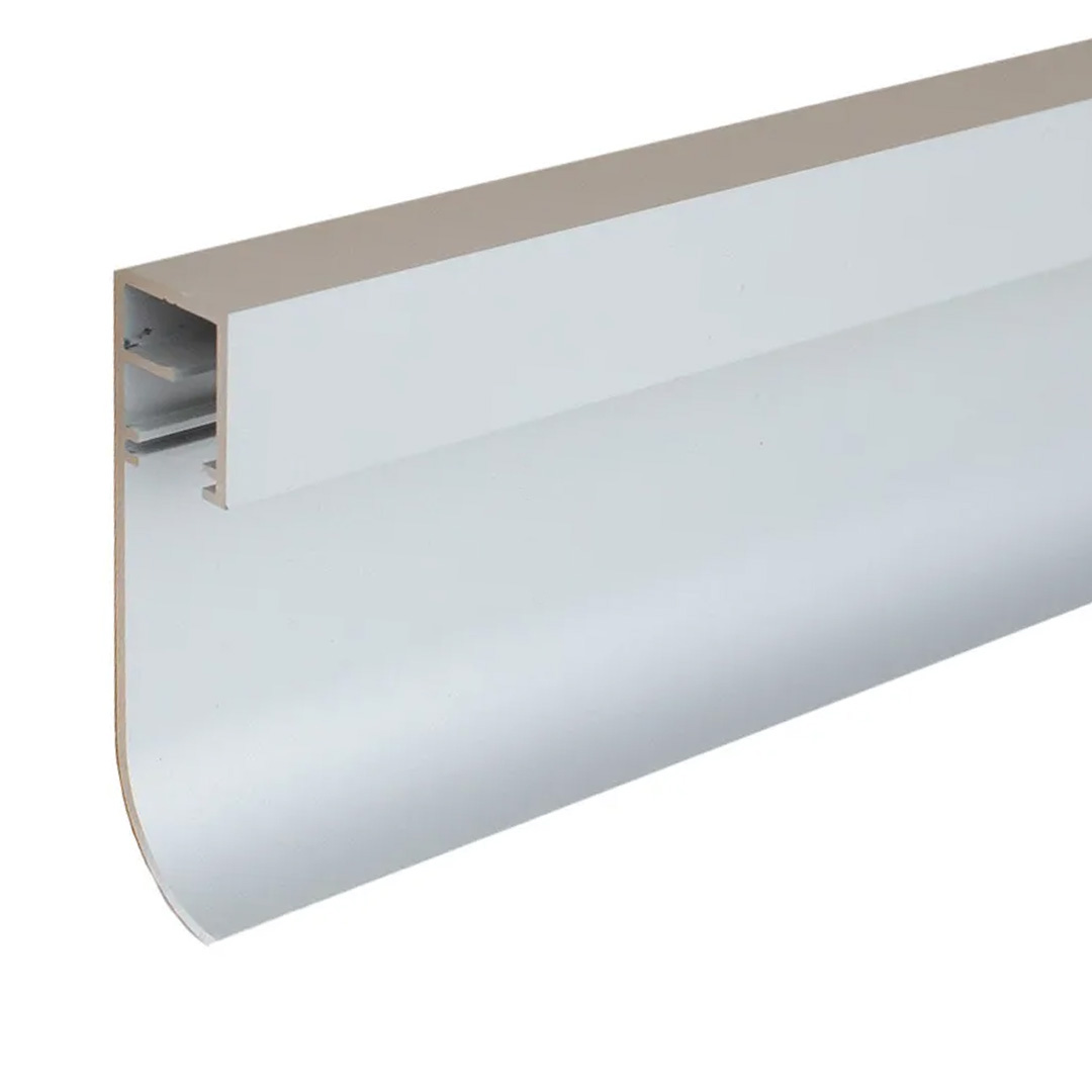 Rodapié luminoso PROVISTON de metal, 15,8 x 60 - 100 x 2500 mm, para iluminación LED, de aluminio, sin perforar.
